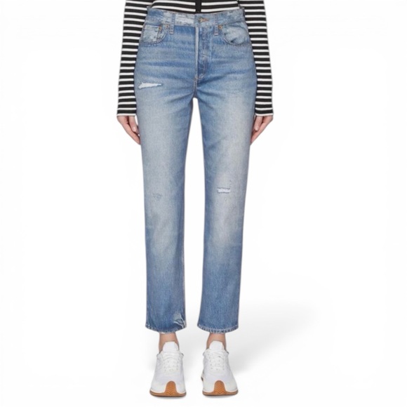 Rag & Bone Miramar Wren Jeans Women’s 23 Blue High Rise Straight Crop Casual